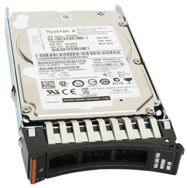 90Y8912 IBM 600GB 10K RPM SAS 6GBPS Internal Hard Drive | Refurbished