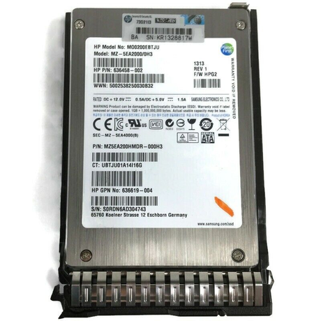HPE 636619-004 200GB SATA-3G SSD