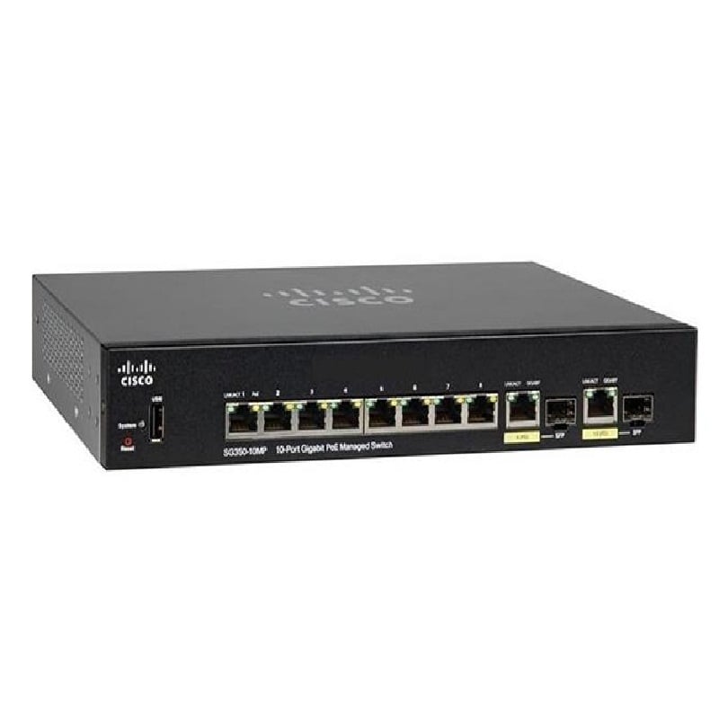 SG350-10MP-K9 Cisco 10 Ports Layer 3 Ethernet Switch | Refurbished