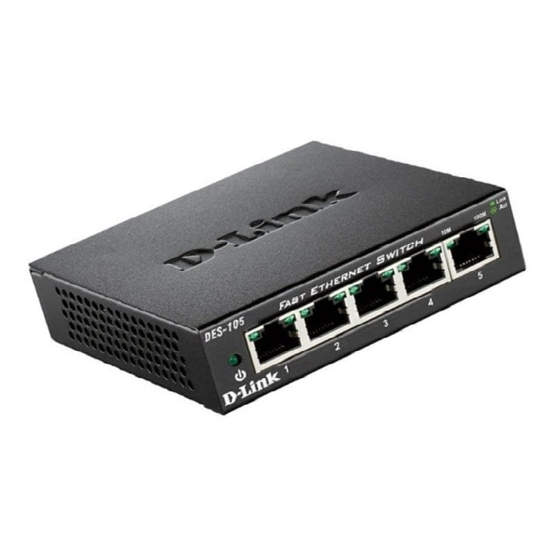 D-Link DES-105 5-Port 10/100Base-TX Desktop Switch 5 x Fast Ethernet Network | Brand New 3 Years Warranty