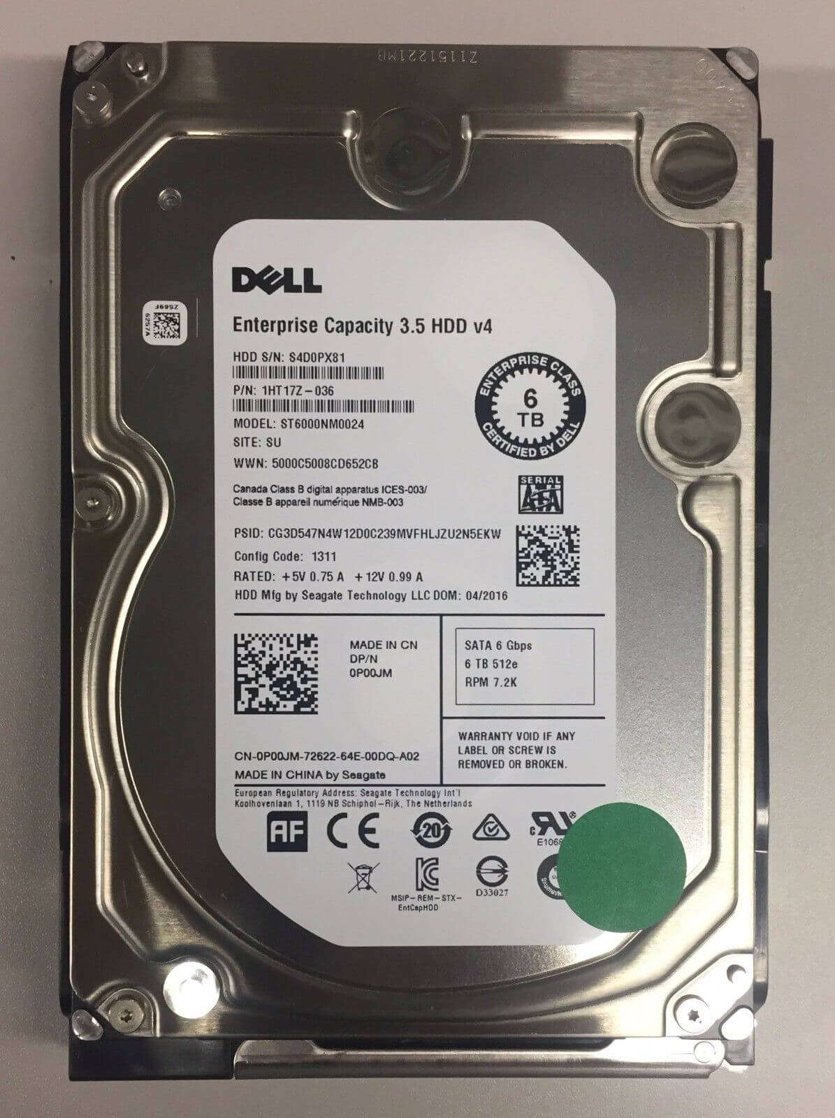 703KX Dell 6TB 7.2K RPM SAS-12GBPS Hard Drive for Server | Refurbished