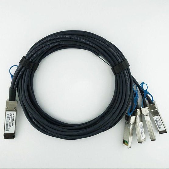FMJDG Dell Force 10 S4820t/S4810p Qsfp To 4 Sfp 5m Breakout Cable. New Bulk Pack.
