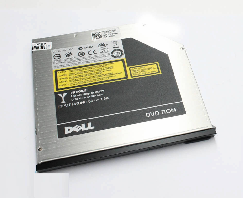 W512P Dell 9.5MM 8X Slimline SATA Internal DVD-ROM Drive For Latitude E Series. Refurbished.