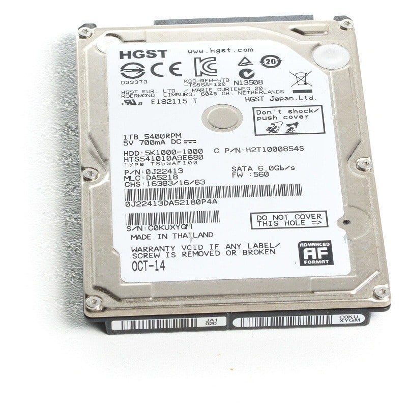 0J22413 HGST Travelstar 5K1000 1TB 5.4K RPM SATA-6GBPS 8MB Buffer Hard Drive | New Bulk Pack