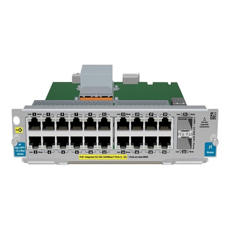 J9536A HPE 10GB Expansion Module 20 Ports 2X SFP PoE+ Fast Ethernet Plug-in Module | Brand New 3 Years Warranty