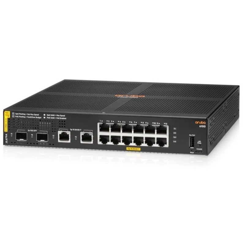 HPE JL693-61101 12 Ports L3 Managed Switch Aruba 2930F 12G PoE+ 139W | Brand New 3 Years Warranty
