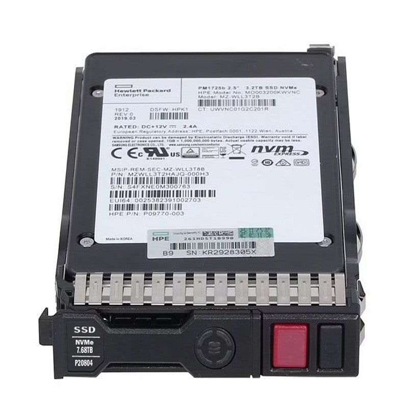 HPE P20143-X21 7.68TB PCI-Express NVMe Read Intensive SSD | Brand New 3 Years Warranty