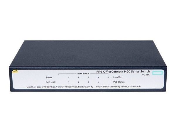 HPE JH328A#ABA 1420 5GBPS PoE+ Rack-Mountable 5 Ports Switch | Refurbished