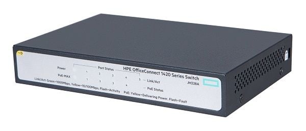 HPE JH328A#ABA 1420 5GBPS PoE+ Rack-Mountable 5 Ports Switch | Refurbished
