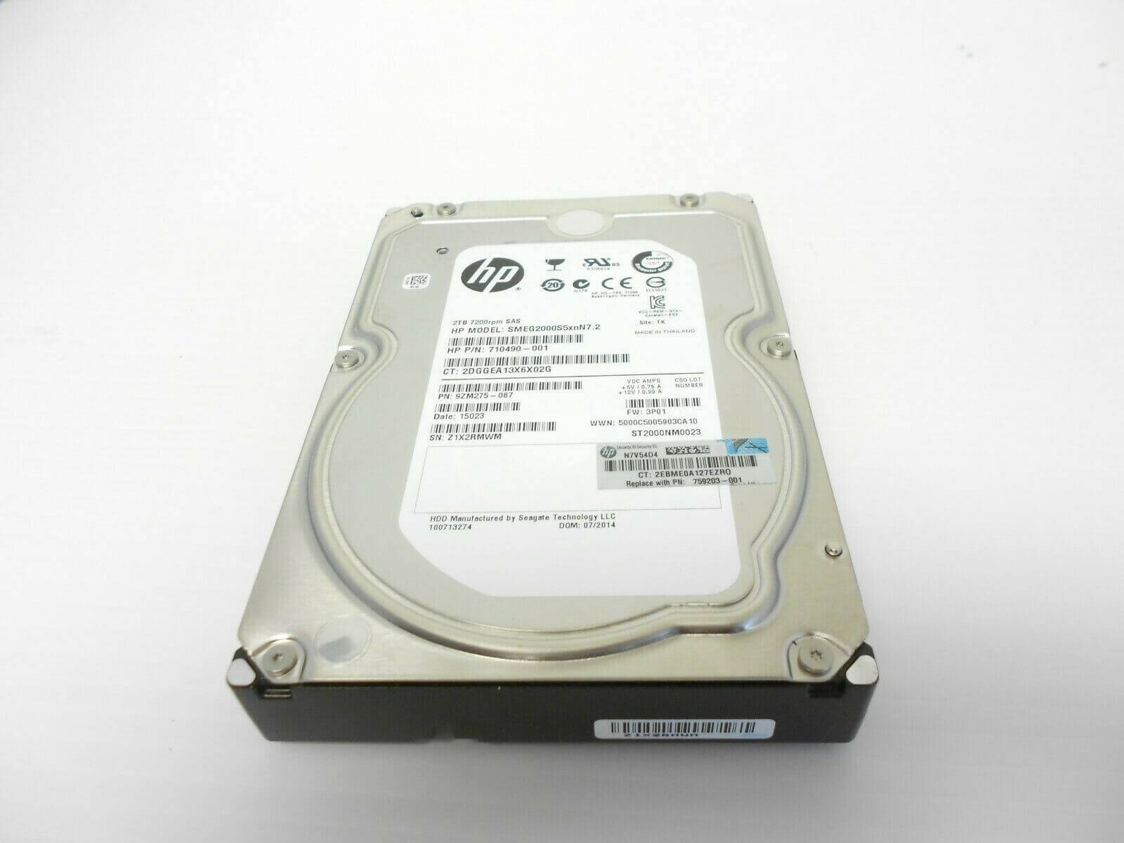 652755-002 HPE 2TB 7.2K RPM SAS 6GBPS 3.5 Inches Midline Dual Port Hard Disk Drive With Tray. Refurbished.