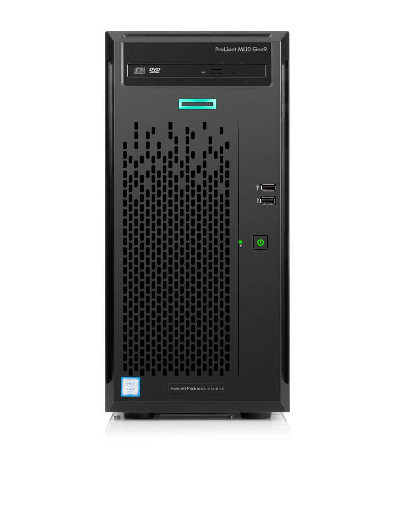 838122-S01 HPE Proliant ML10 Gen9 Smart Buy Model 1X Intel Xeon 4-Core E3-1225V5/ 3.3GHz, 4GB(1X4) DDR4 SDRAM, Intel RST SATA Raid, 24SFF, 1TB, Intel I219LM, 1X 300W PS 4U Rack Server | Refurbished