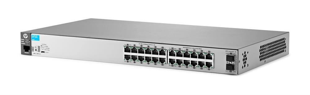 J9856A HP 2530-24G-2SFP+ Switch - 24 Ports - Manageable - 24 x RJ-45 - 2 x Expansion Slots - 10/100/1000Base-T, 10GBase-X - Rack-mountable, Wall Mountable | Refurbished