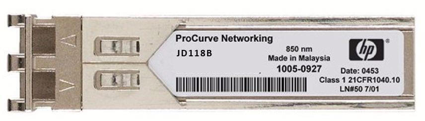 JD118-61201 HPE X124 - SFP (Mini-Gbic) Transceiver Module – 1000Base-SX - LC - Plug-In Module. Refurbished.