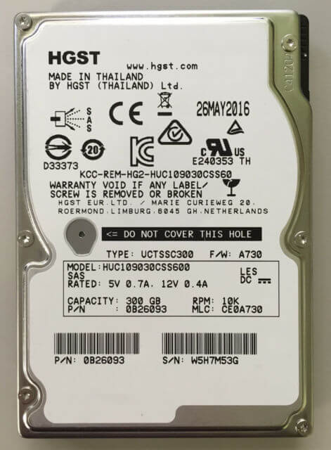 Western Digital HUC101830CSS204 300GB 10K RPM SAS 12GBPS Hard Drive | Refurbished | Dell OEM