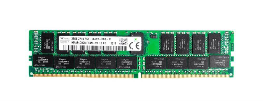 HMA84GR7MFR4N-VK Hynix 32GB 1X32GB 2666MHZ PC4-21300 CL19 ECC Registered Dual Rank X4 1.2V DDR4 SDRAM 288 Pin RDIMM Hynix Memory Module For Server. New Factory Sealed 3 Years Hynix Warranty. Dell OEM.