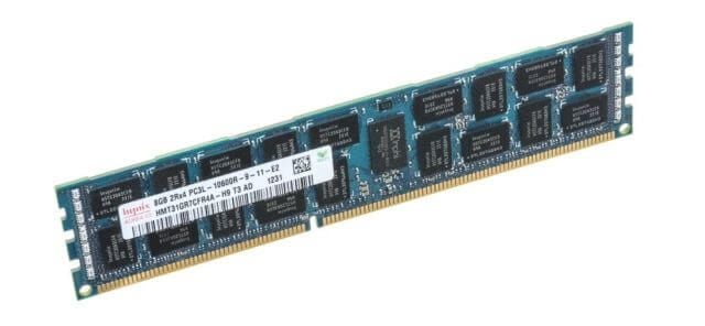 HMT31GR7CFR4AH9 Hynix 8GB 1X8GB PC3-10600 1333mhz Ddr3 Sdram 1.35v Dual Rank 240-Pin Registered Ecc Memory Module For Poweredge And Precision Systems. New Bulk Pack. Dell OEM.