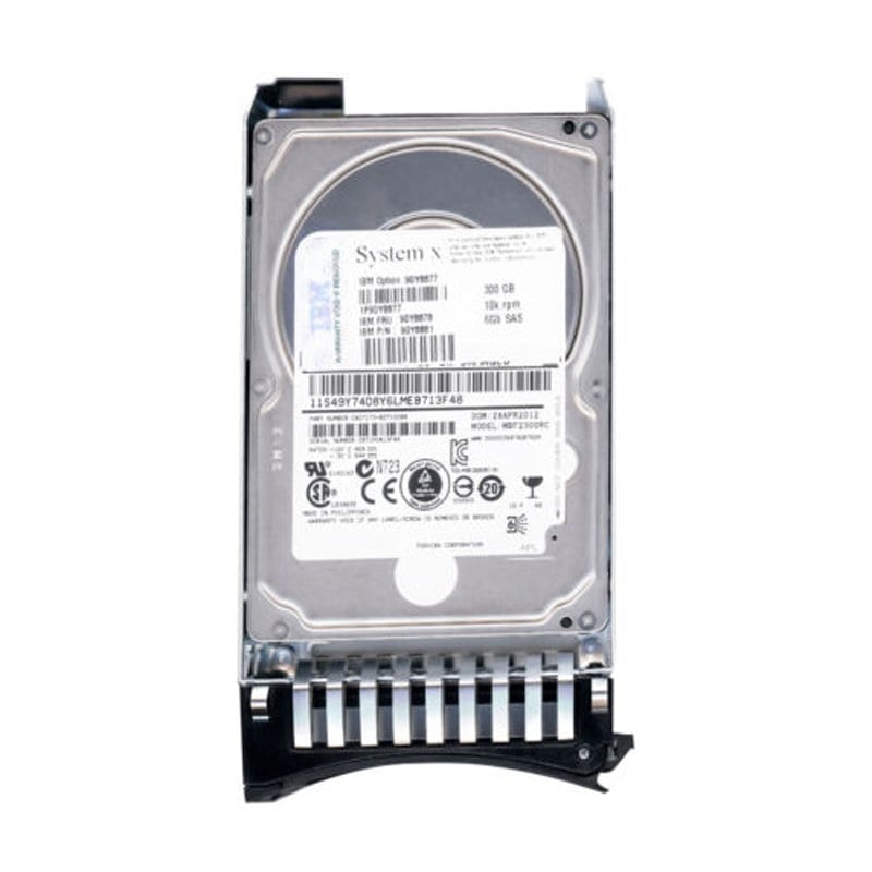 90Y8878 IBM 300GB 10K RPM SAS 6GBPS Form Factor G2 Hot Swap Hard Drive In Tray | Refurbished