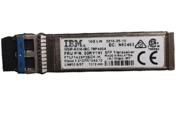 00RY191 IBM 16 GB Lwl SFP+ Transceiver For Storwize V7000 Gen2 | Brand New 3 Years Warranty