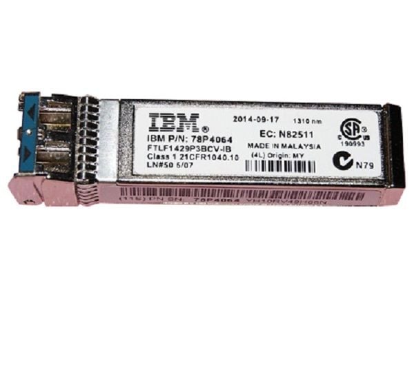 78P4064 IBM 16GB Long Wave 1310nm FC SFP+ Transceiver. New Bulk Pack