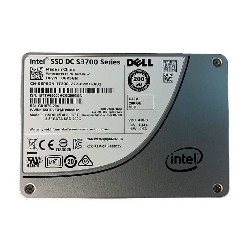 Intel SSDSC2BA200G3T 200GB Solid State Drive DC S3700 Series Sata-II MLC | Refurbished | Dell OEM