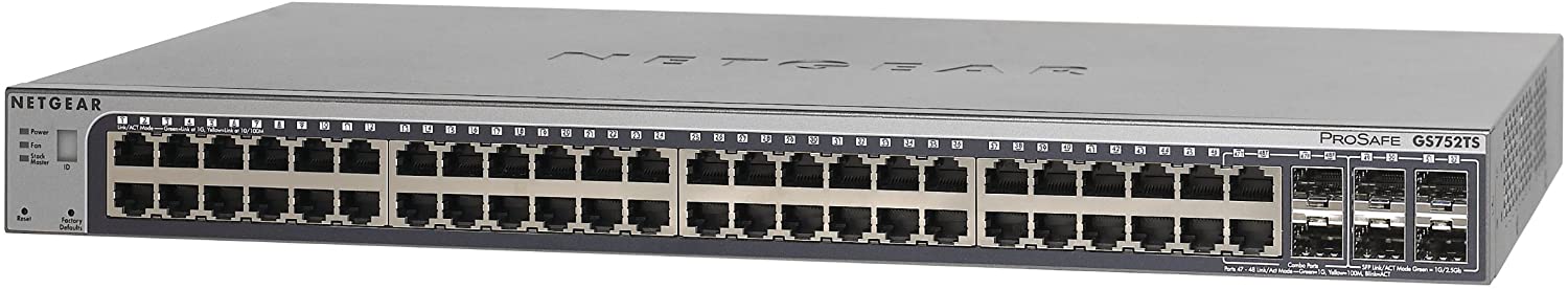GS752TXS Netgear Prosafe 52 Port Gigabit including SFP+ Managed Smart Switch | Refurbished