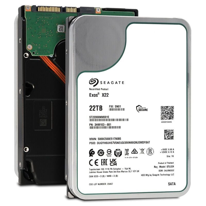 Seagate ST22000NM001E 22TB 7.2K RPM SATA-6GBPS HDD | Brand New 3 Years Warranty
