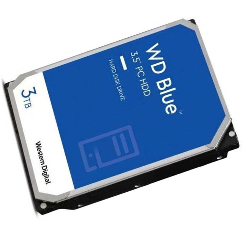 Western Digital WD30EZAX Blue 3 TB 5.4 K RPM Hard Drive - Internal - SATA 6GBPS - Conventional Magnetic Recording (CMR) Method | New Bulk Pack