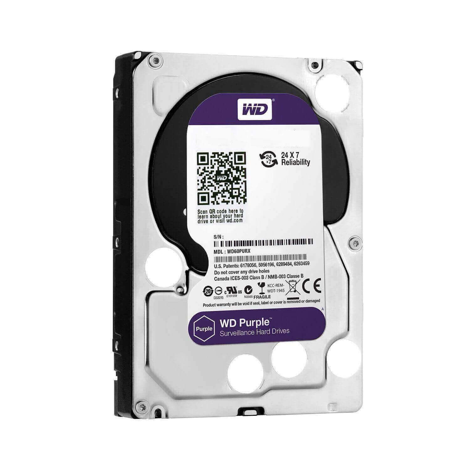 Western Digital WD82PURZ 8TB HDD SATA 6GBPS 7.2K RPM 256MB Buffer Internal Surveillance | New Bulk Pack