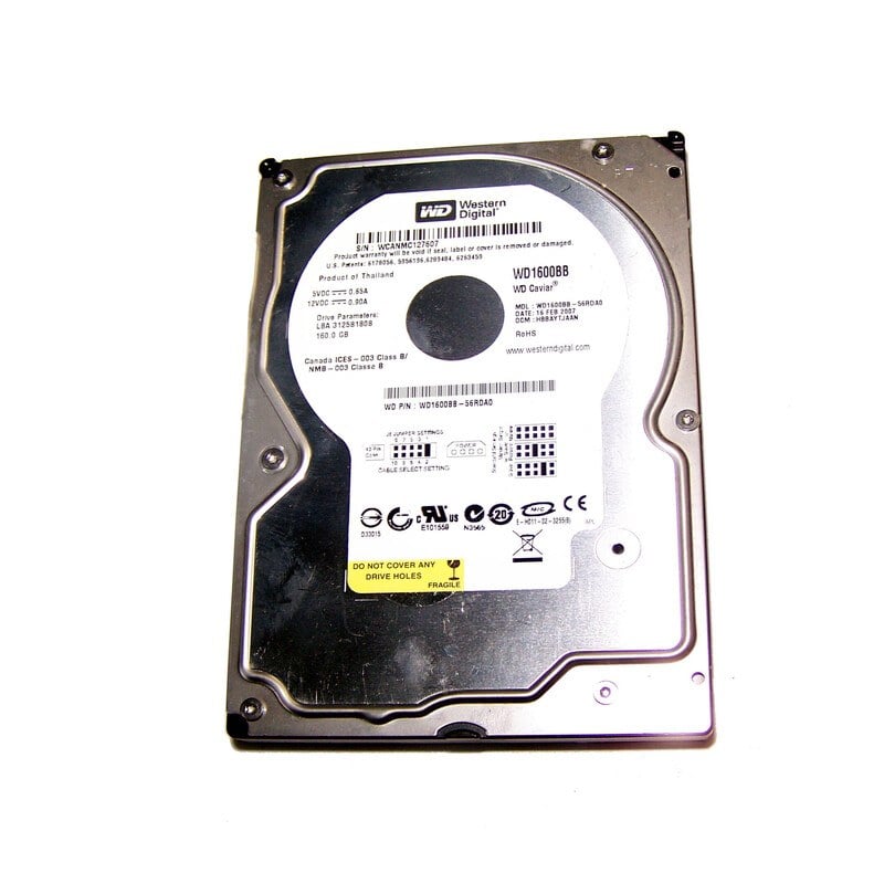 Western Digital WD1600BB 160GB Hard Drive 7.2K RPM IDE Ultra ATA100 40PIN 2MB Hard Drive | Refurbished