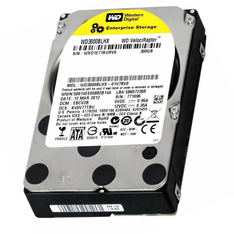 Western Digital WD3000HLHX  Veloci raptor 300GB 10K RPM SATA-6GBPS 32MB Buffer Hard Drive | Refurbished